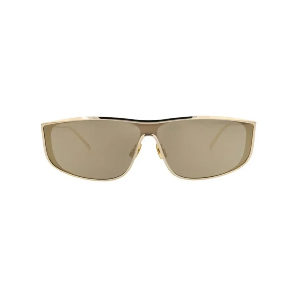 Saint Laurent Shield-Frame Metal Sunglasses Gold Unisex-Adult